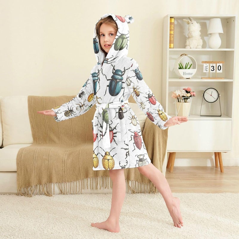 Glaphy Bathrobe Hooded PJ Robe Soft Fleece Robe Pajama Sleepwear 2-12 Years - Image 4